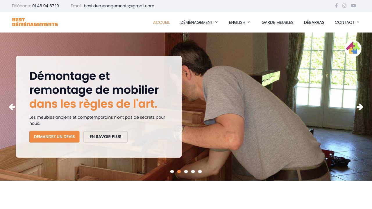 Capture du site de Best Déménagements