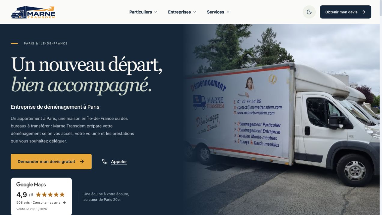 Capture du site de Marne Transdem