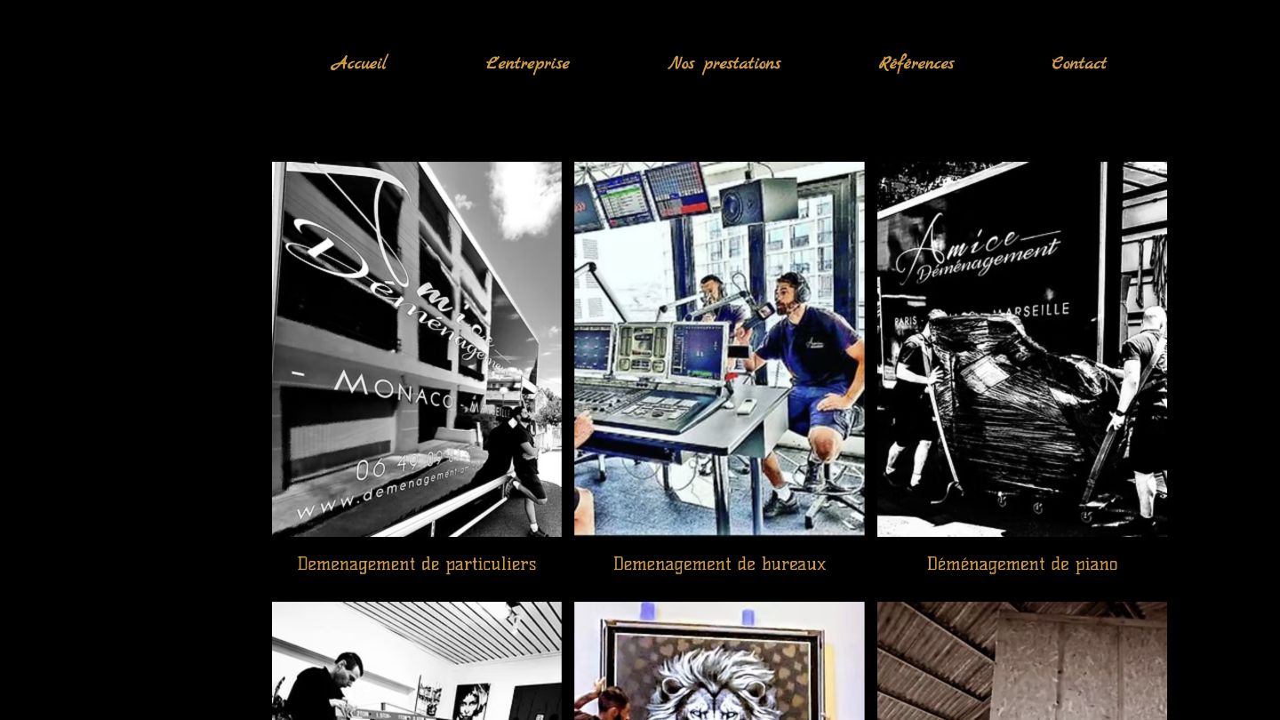 Capture du site de Amice Déménagement
