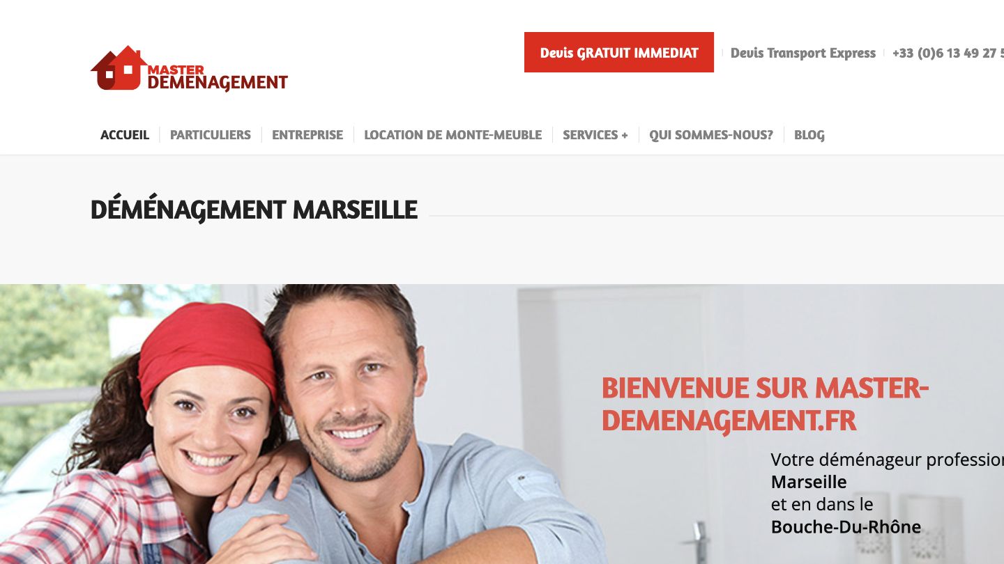Capture du site de Master Déménagement